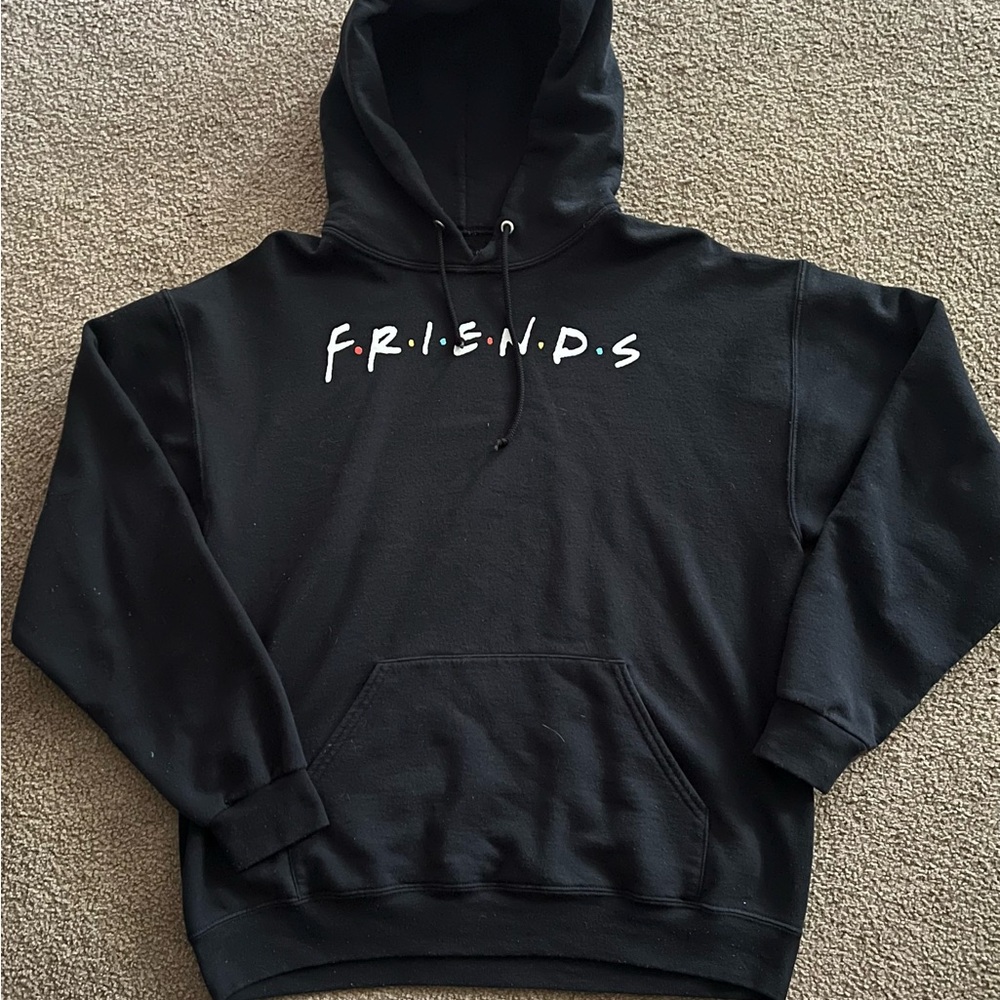 FRIENDS Black Hoodie with Colorful Lettering